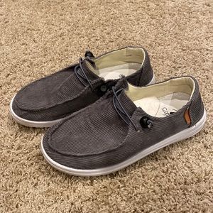 Corkys Charcoal Grey Kayak Corduroy Shoes SZ 7